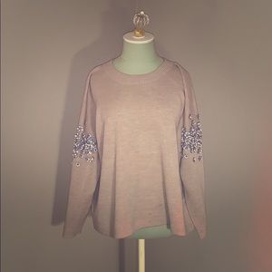 j crew Sweater with sleeve embellishments